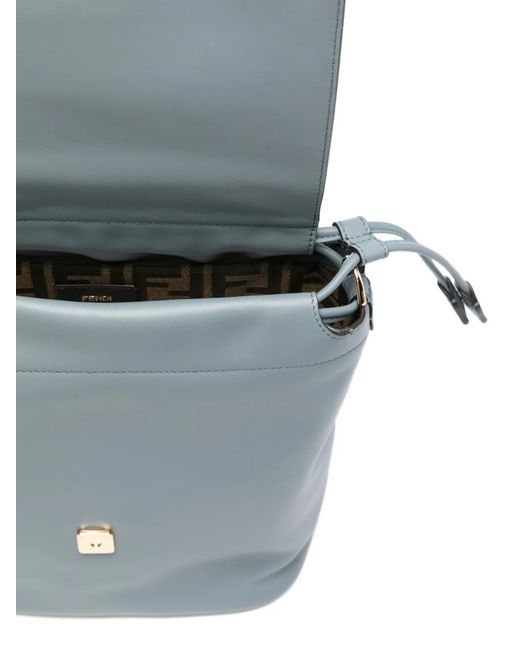 Mochila con placa FF Fendi de color Blue