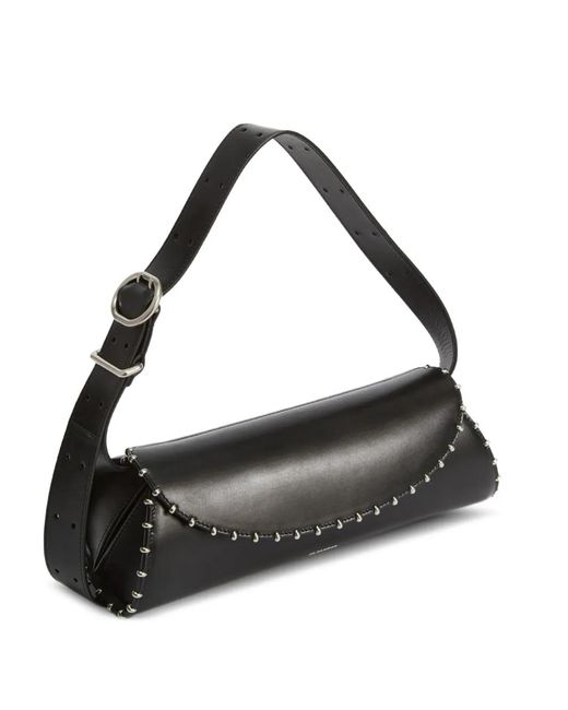 Jil Sander Black 'Cannolo' Small Shoulder Bag