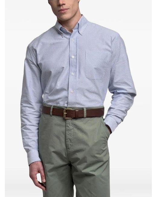 Sebago Blue Striped Button-Down Shirt for men