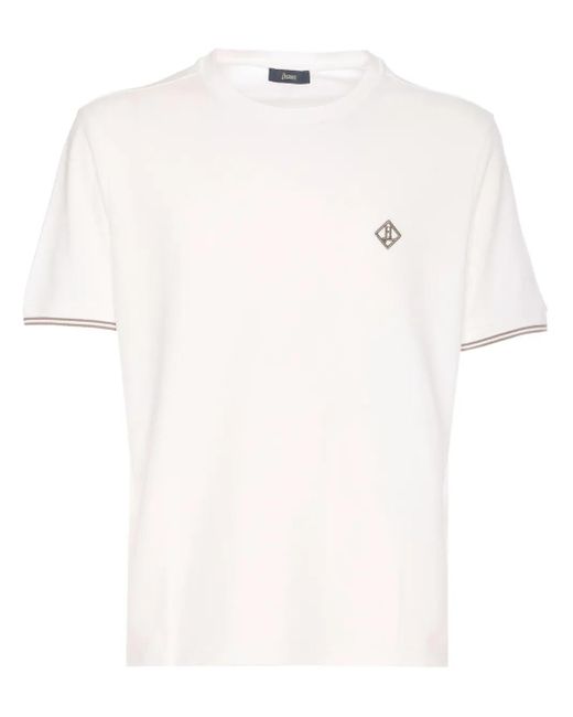 メンズ Herno ロゴ Tシャツ White