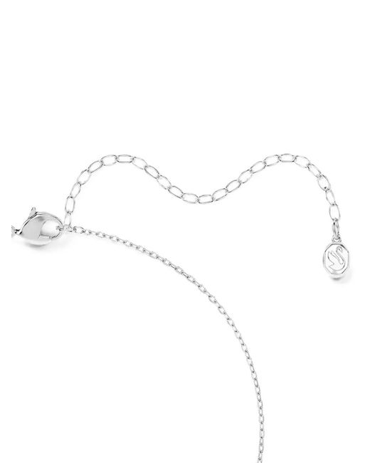Swarovski White Crystal-Pendant Cable-Link Necklace