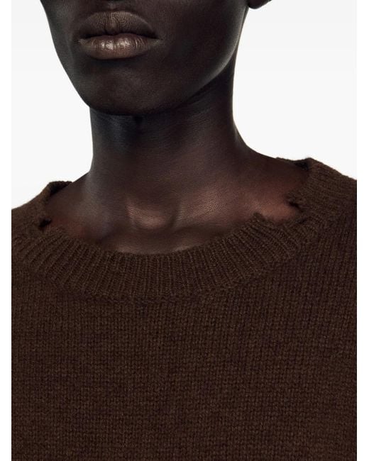 Sandro Pullover mit ausgefranstem Saum in Brown für Herren