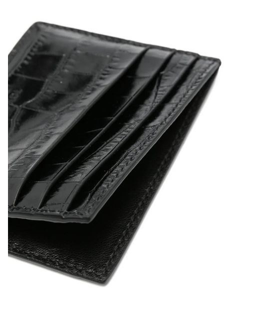 Tom Ford Black Embossed Card Holder for men