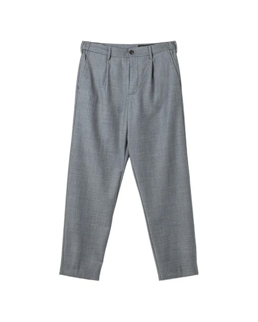 White Sand Gray Luke Pleated Tapered Trousers for men