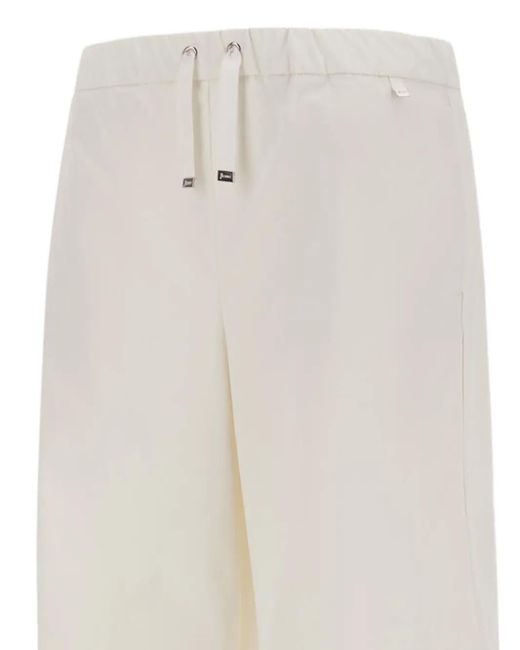 Herno White Drawstring-Waist Trousers
