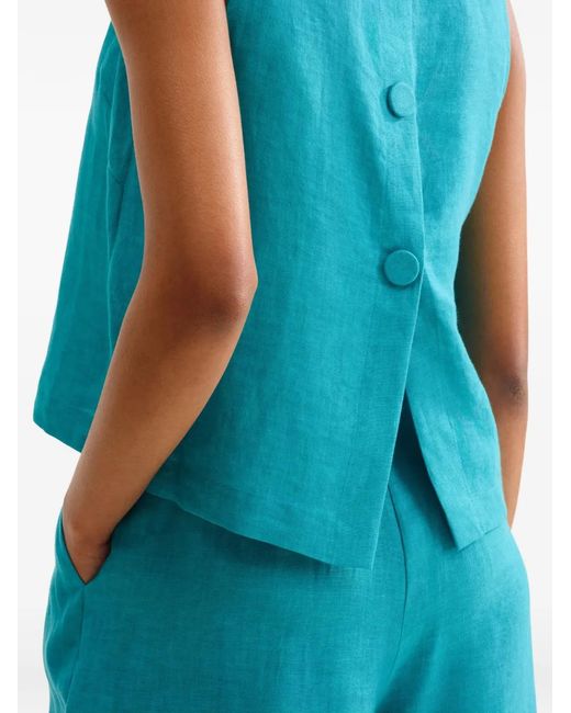 Eres Blue Sleeveless Top
