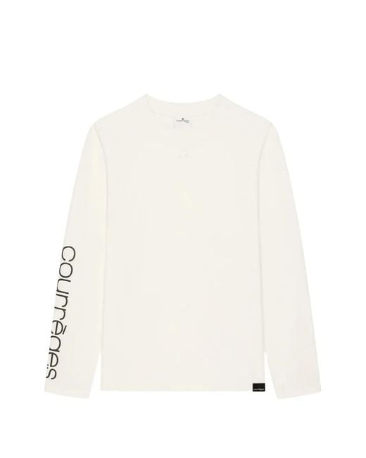 Courreges White Logo-Print Long-Sleeve T-Shirt for men