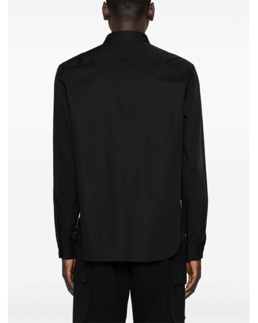 Versace Popeline Overhemd Met Embleem in het Black voor heren