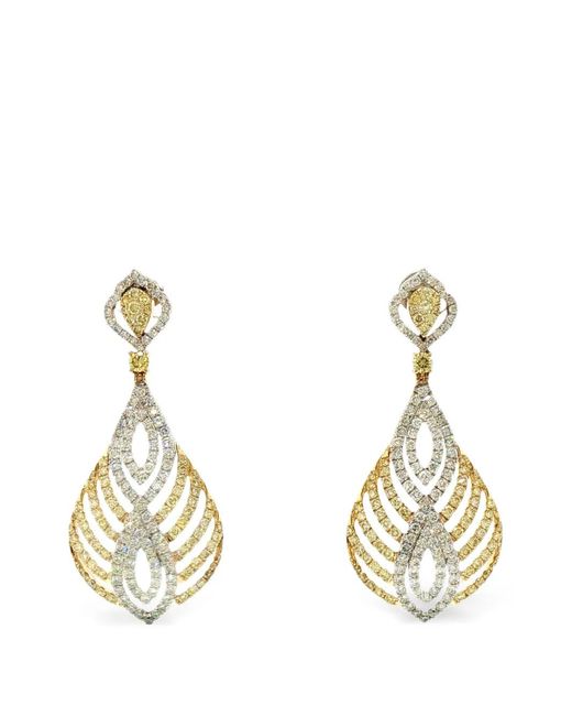 HYT Jewelry Metallic Diamond Drop Earrings