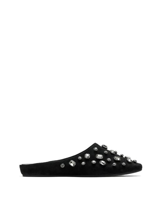 Veronica Beard Black Narcisa Embellished Mules
