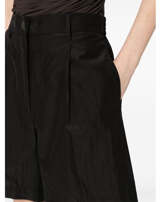 Forte Forte Black Pleated High-waisted Shorts