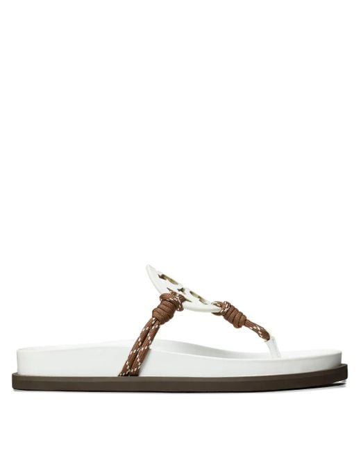 Tory Burch White Miller Cloud Sandalen