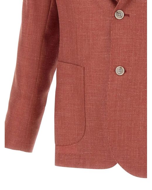 Barba Napoli Red Easy J Mono Lapel Blazer for men