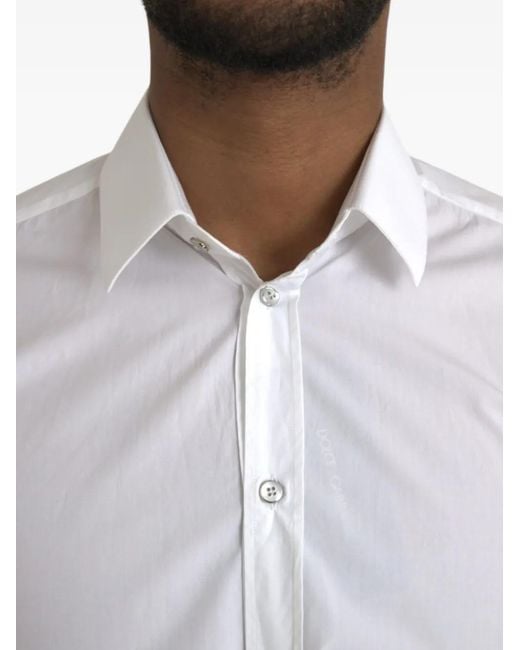 Dolce & Gabbana White Martini Long-Sleeve Shirt for men