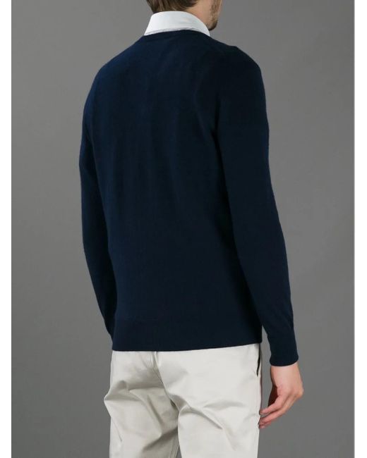 メンズ Ballantyne V-neck Sweater Blue