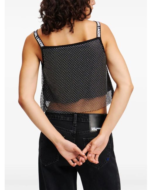Karl Lagerfeld Black Chainmail Top