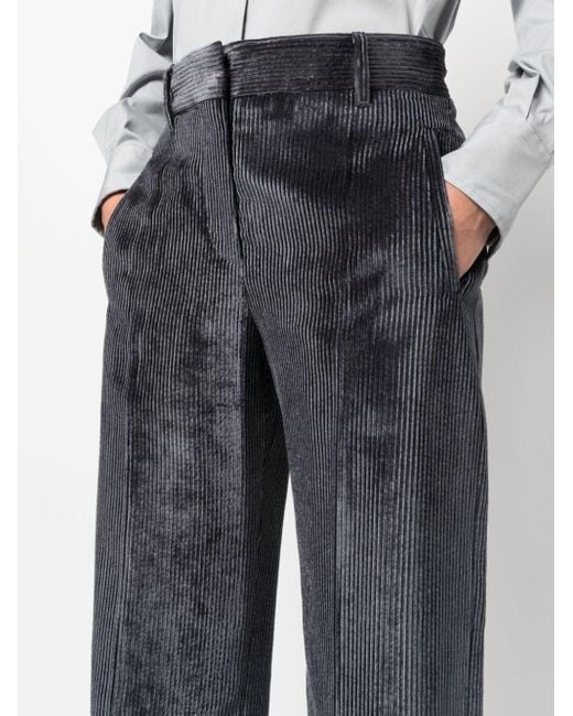 Pantalon en velours côtelé à coupe droite Brunello Cucinelli en coloris Blue