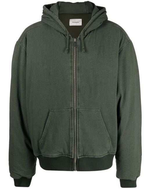 Holzweiler Green Loken Padded Zip-Up Hoodie for men