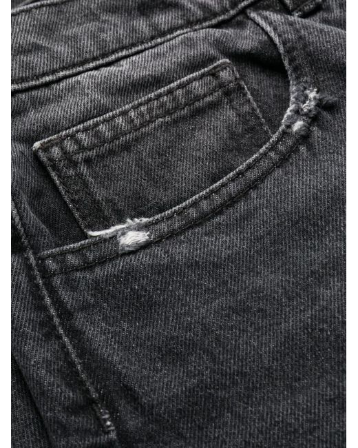 Palm Angels Blue Distressed Straight-Leg Jeans