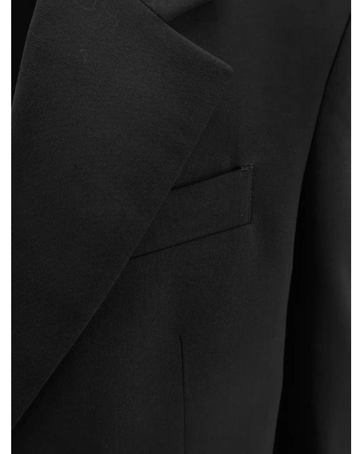 Amaranto Black Single-Breasted Two-Button Blazer for men