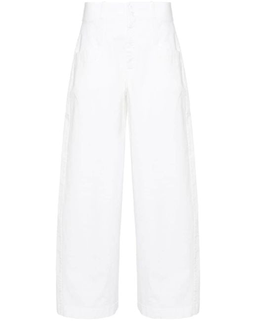 Transit White Wide-leg Cotton Trousers