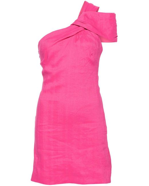 Maje Mini-jurk Met Gekruiste Hals in het Pink