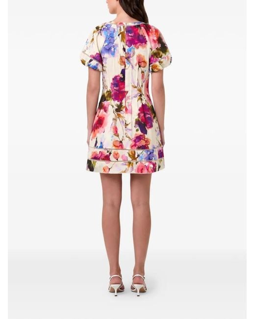 Nicholas White Robe Annika Ss À Fleurs