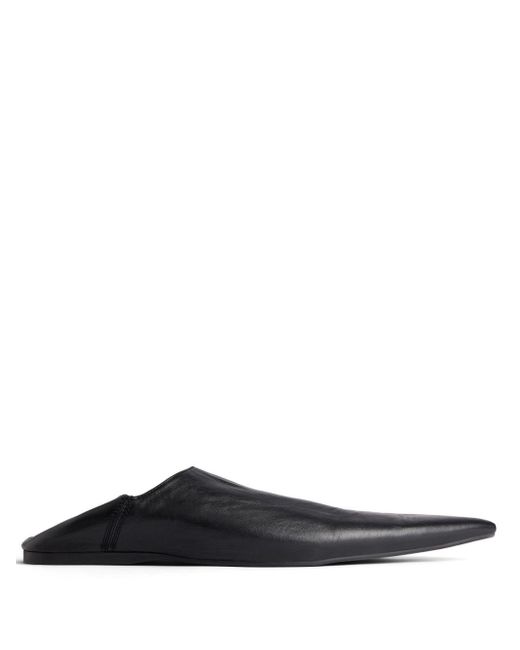 Balenciaga square toe leather mules clearance