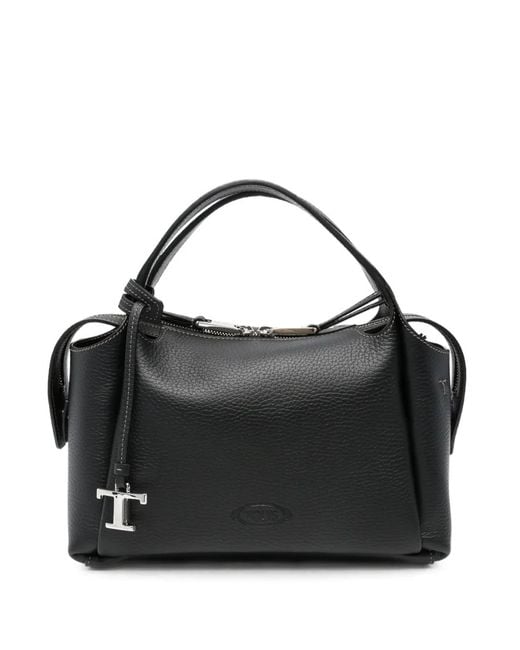 Tod's Black T Timeless Tote Bag