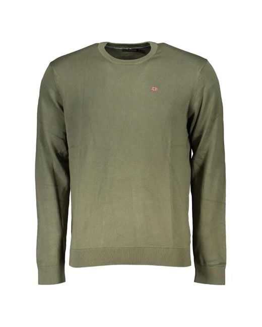 Napapijri Green Logo-Patch Sweater for men