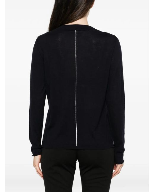 Liviana Conti Black Contrast-Stitch Sweater
