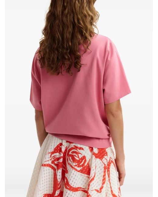 Essentiel Antwerp Pink Numeric-Print T-Shirt