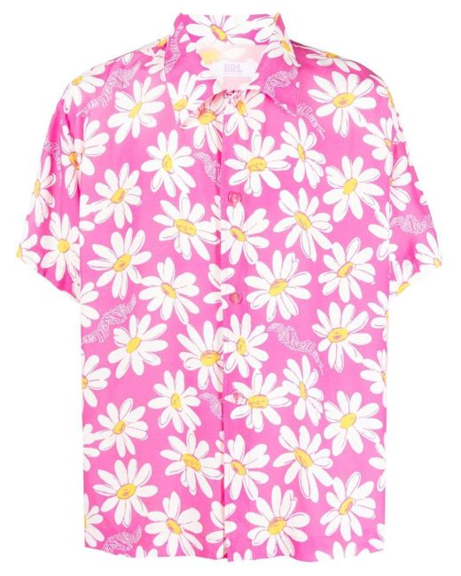 ERL Hemd mit Blumen-Print in Pink für Herren