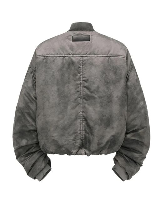 Feng Chen Wang Gray Flap-Pocket Zip-Fastening Logo-Detailjacket