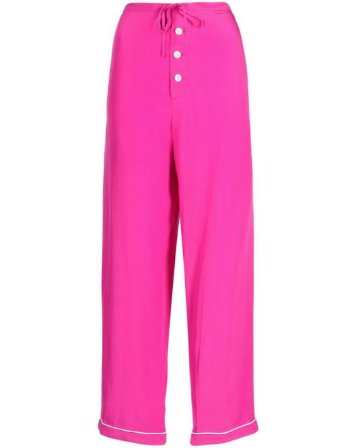 Pantaloni pigiama Shadow Jasmine di Bode in Pink