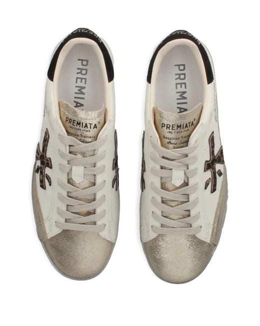 Premiata White Flat Shoes