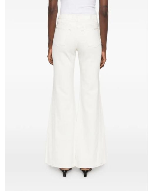 7 For All Mankind White Stretch Cotton Jeans