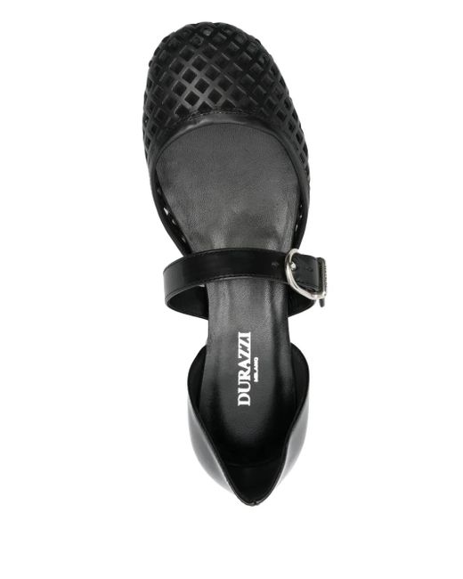 DURAZZI MILANO Black Cut Out-Detail Ballet Flats