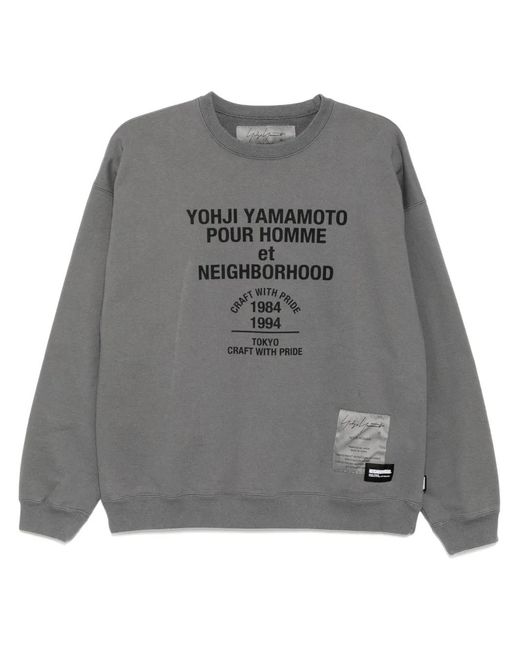 Yohji Yamamoto Gray X Neighborhood Printed Long-Sleeves Sweatshirt for men