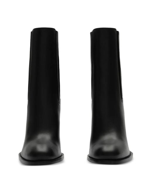 Burberry Black Leather Pillar Ankle Boots