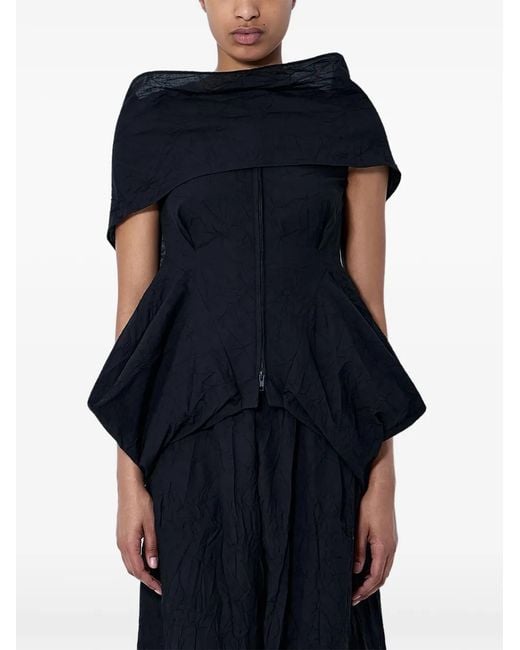 Limi Feu Blue Draped Zip-Fastening Blouse