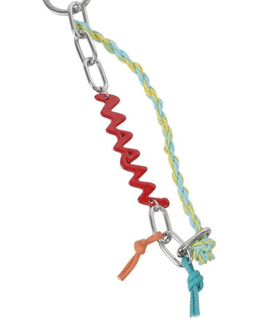 Marni Metallic Logo-Plaque Keyring for men
