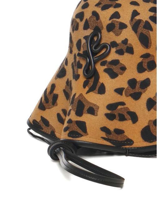 Ruslan Baginskiy Natural Leopard-Print Drawstring Bucket Hat