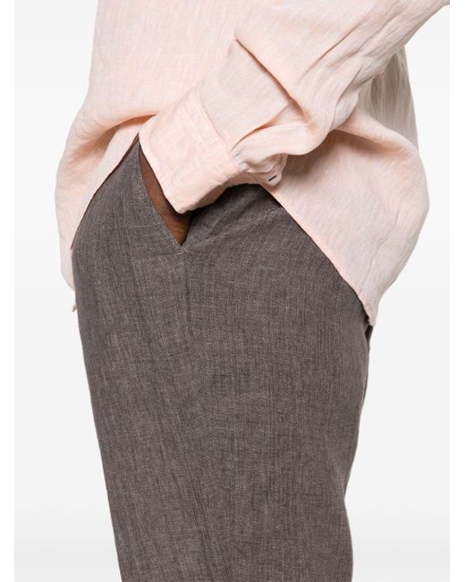 Pantalon chino en lin à lien de resserrage Zegna pour homme en coloris Gray