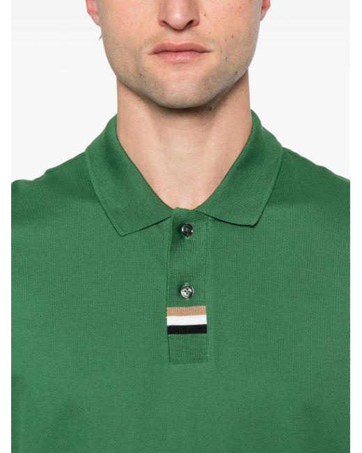 Polo en coton piqué Boss pour homme en coloris Green