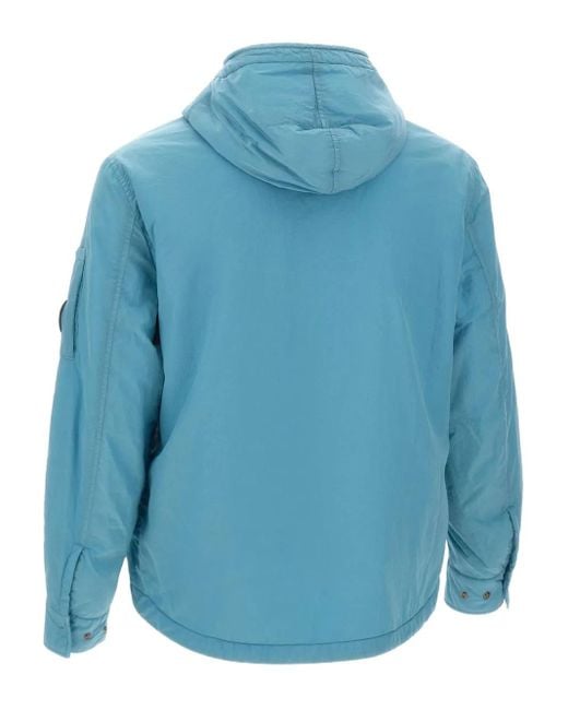 C P Company Blue Drawstring-Hood Jacket for men
