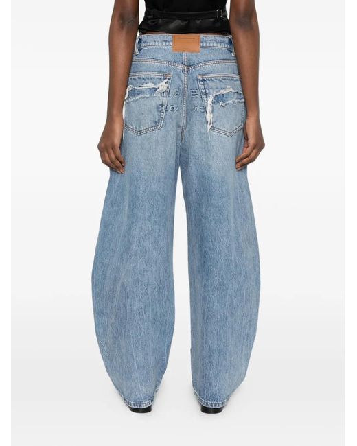 Alexander Wang Blue Wide-Leg Five-Pocket Jeans