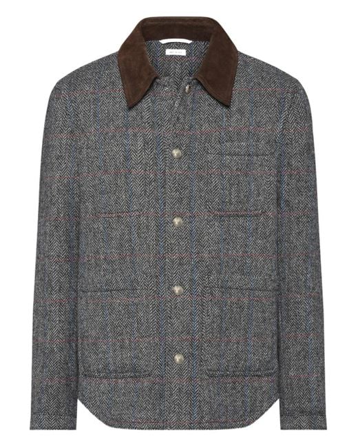 Thom Browne Gray Hunting Tweed Overshirt for men