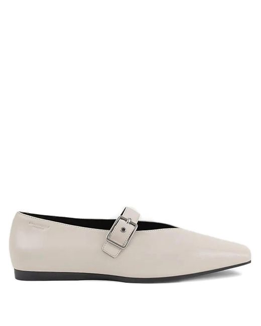 Vagabond White Wioletta Buckle-Fastening Ballet Flats