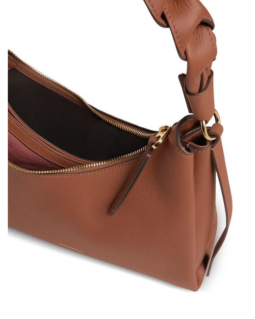 Coccinelle Boheme ブレイドハンドル ショルダーバッグ S Brown